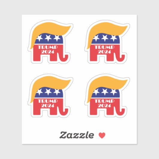President Trump 2024 GOP Republikeins Olifantenhaa Sticker (Vel)