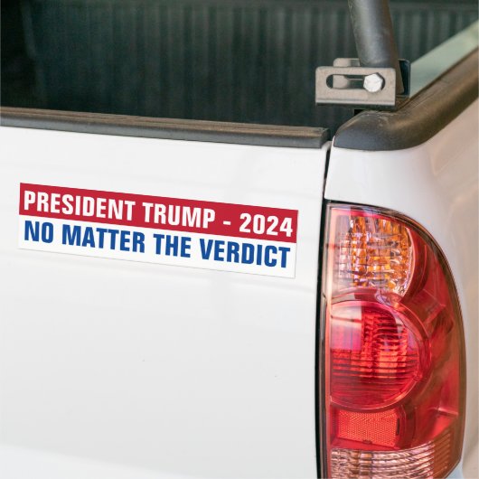 President Trump 2024 ongeacht vonnis Bumpersticker (Op Truck)
