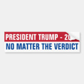 President Trump 2024 ongeacht vonnis Bumpersticker (Voorkant)
