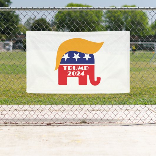 President Trump 2024 Republican Elephant Hair Logo Spandoek (Insitu)