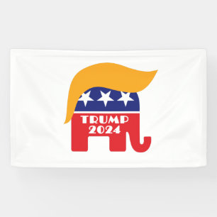 President Trump 2024 Republican Elephant Hair Logo Spandoek