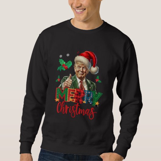 President Trump 2024 Vrolijk Kerstfeest Trump Fan Trui (Voorkant)