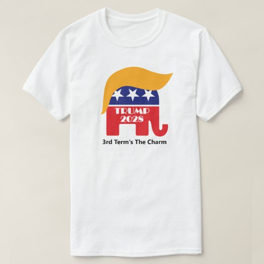 President Trump 2028 - De charme van de derde term T-shirt (Design voorkant)