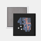 President Trump 45 47  Amerikaanse vlag Magneet (Voorkant / Achterkant)