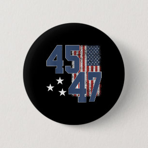 President Trump 45 47  Amerikaanse vlag Ronde Button 5,7 Cm