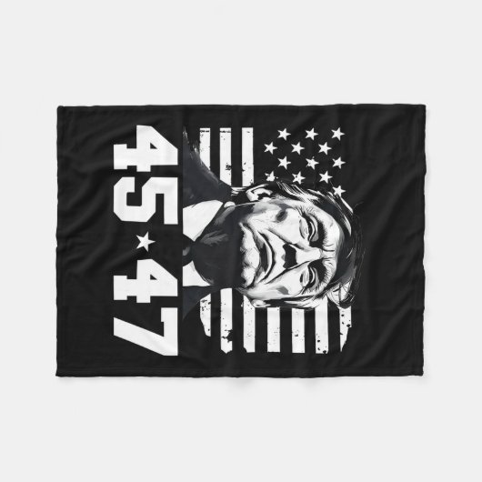 President Trump 45 47 Amerikaanse vlag Trump Vance Fleece Deken (Voorkant (Horizontaal))
