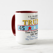 President Trump 45 47 Geometrisch rood wit blauw Mok (Voorkant links)