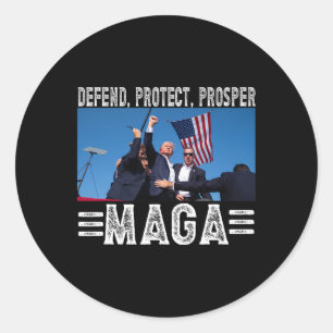 President Trump 45 47 Mega Protect Prosper Ronde Sticker