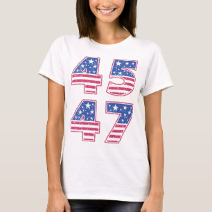 President Trump 45 47 Rood Wit Blauwe T-Shirt