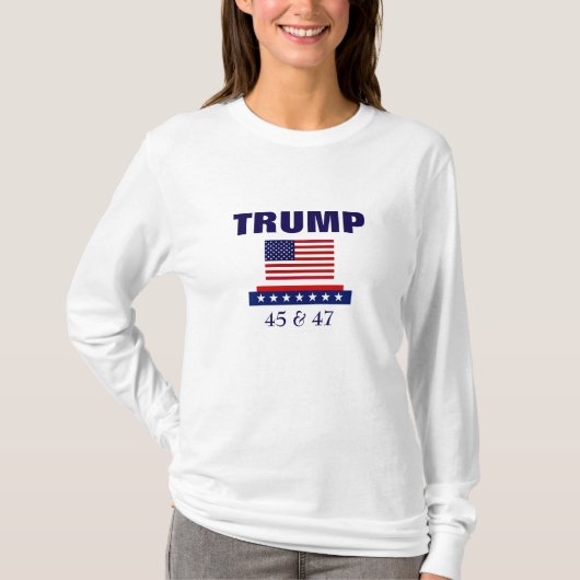 PRESIDENT TRUMP 45 & 47 T-SHIRT (Voorkant)
