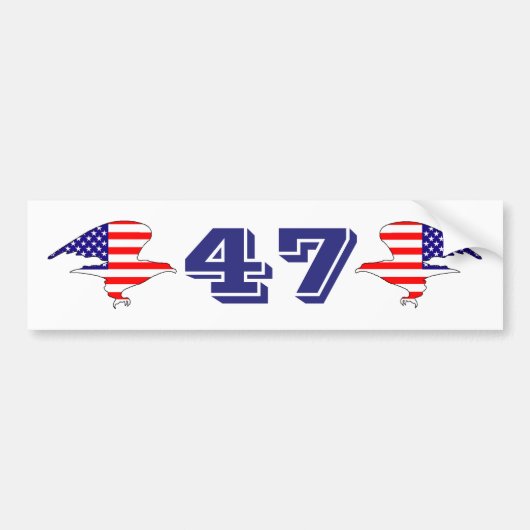PRESIDENT Trump 47 Eagle Flags Bumpersticker (Voorkant)
