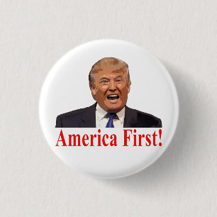 President Trump: Amerika eerst! Ronde Button 3,2 Cm