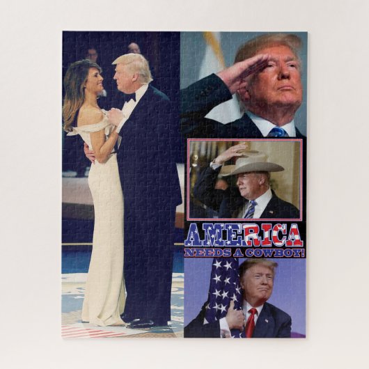 President Trump - Amerika heeft een cowboy nodig Legpuzzel (Verticaal)