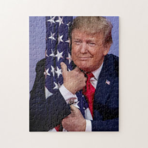 President Trump beklaagt Amerikaanse vlag Legpuzzel
