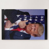 President Trump beklaagt Amerikaanse vlag Legpuzzel (Horizontaal)