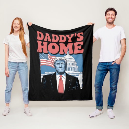 President Trump Daddy's Home - Neem Amerika terug Fleece Deken (In situ)