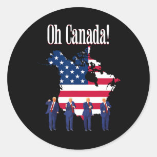 President Trump Dance Oh Canada Kaart Amerikaanse  Ronde Sticker