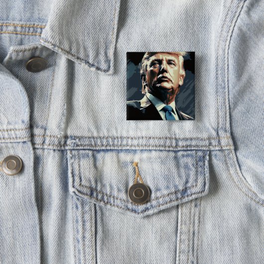 President Trump: De GEIT Vierkante Button 5,1 Cm (In situ)