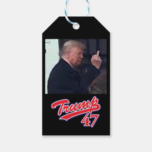 President Trump de middelvinger opstekend Cadeaulabel (Voorkant)