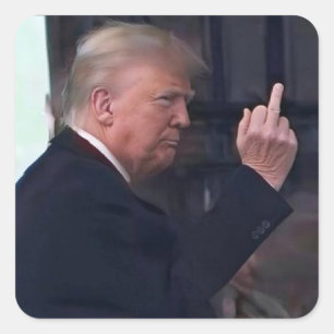 President Trump de middelvinger opstekend Vierkante Sticker