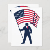 President Trump Draagt de Vlag van de VS (Voorkant / Achterkant)