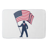 President Trump Draagt de Vlag van de VS Badmat (Voorkant)