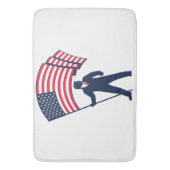 President Trump Draagt de Vlag van de VS Badmat (Voorkant Verticaal)