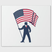 President Trump Draagt de Vlag van de VS Cadeaupapier (Vlak)