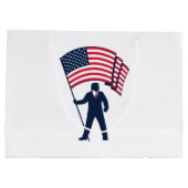 President Trump Draagt de Vlag van de VS Groot Cadeauzakje (Achterkant)