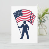 President Trump Draagt de Vlag van de VS Kaart (Staand voorkant)