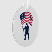 President Trump Draagt de Vlag van de VS Ornament (voorkant)