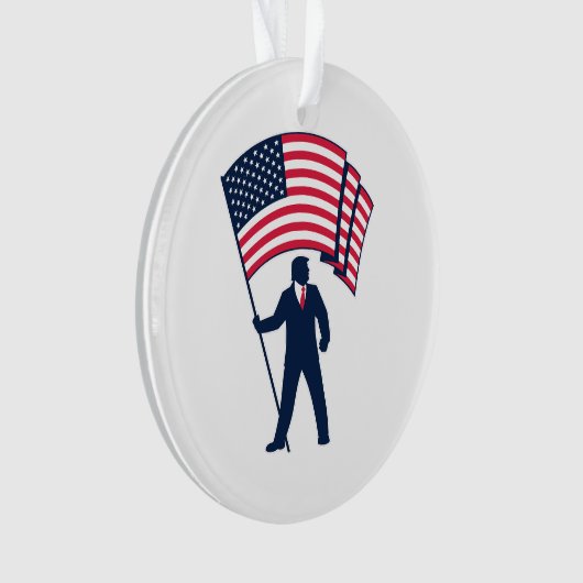 President Trump Draagt de Vlag van de VS Ornament (voorkant)