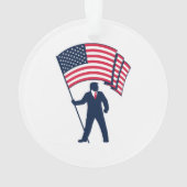 President Trump Draagt de Vlag van de VS Ornament (achterkant)
