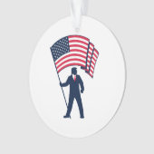 President Trump Draagt de Vlag van de VS Ornament (voorkant)