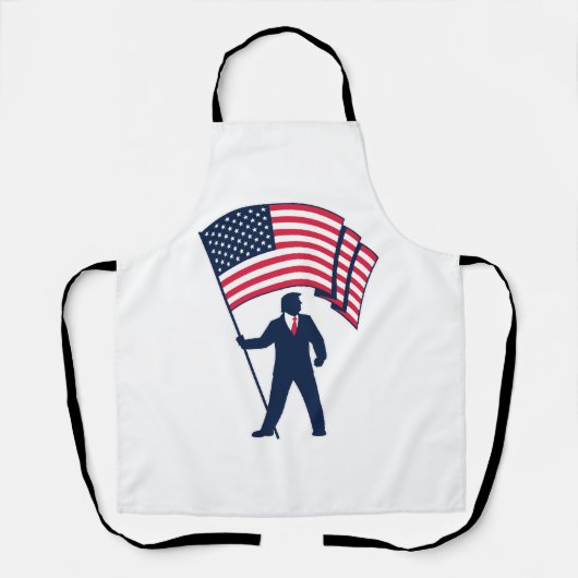 President Trump Draagt de Vlag van de VS Schort (Voorkant)