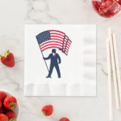 President Trump Draagt de Vlag van de VS Servet (Insitu)