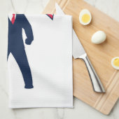 President Trump Draagt de Vlag van de VS Theedoek (Quarter Fold)