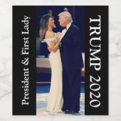 President Trump en de First Lady Dance Wijn Etiket (Enkel label)