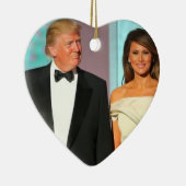 President Trump en First Lady Melania Trump Keramisch Ornament (Rechts)
