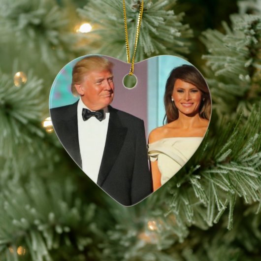 President Trump en First Lady Melania Trump Keramisch Ornament (Boom)
