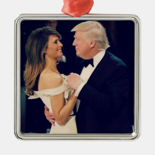 President Trump en Melania Dancing Metalen Ornament