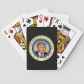 President Trump-foto Presidentieel zegel Pokerkaarten (Achterkant)