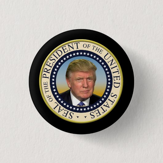 President Trump-foto Presidentieel zegel Ronde Button 3,2 Cm (Voorkant)