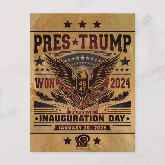 President Trump Gewonnen 2024 Briefkaart (Voorkant)
