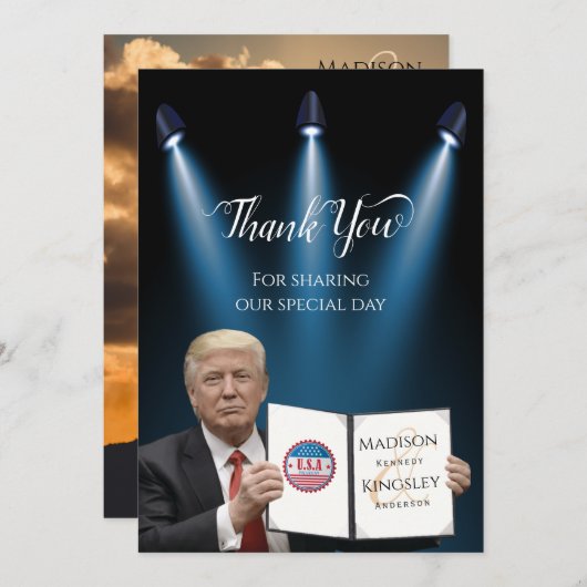 President Trump Great Fab Weddenschap Hartelijk da Kaart (Voorkant / Achterkant)