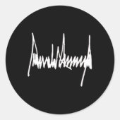 President Trump handtekening linker borst wit Ronde Sticker (Voorkant)