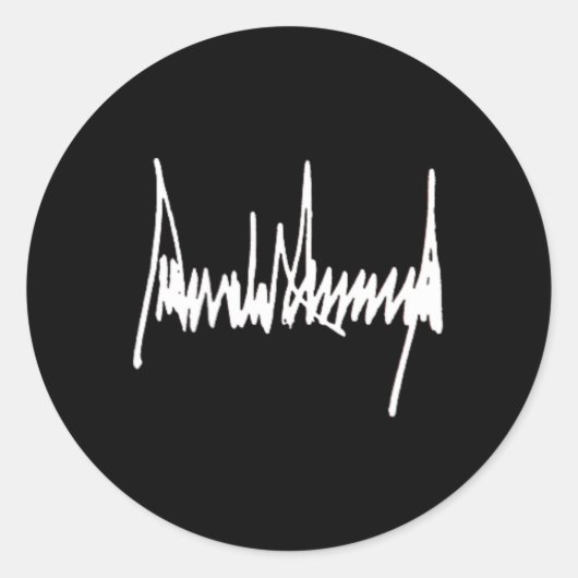 President Trump handtekening linker borst wit Ronde Sticker (Voorkant)
