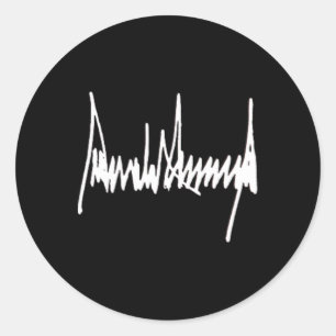 President Trump handtekening linker borst wit Ronde Sticker