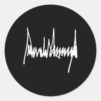 President Trump handtekening linker borst wit Ronde Sticker