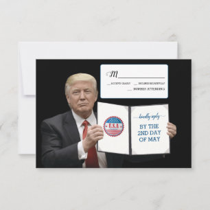 President Trump 🎉 Huwelijksgebruik Patriotisme RSVP Kaartje